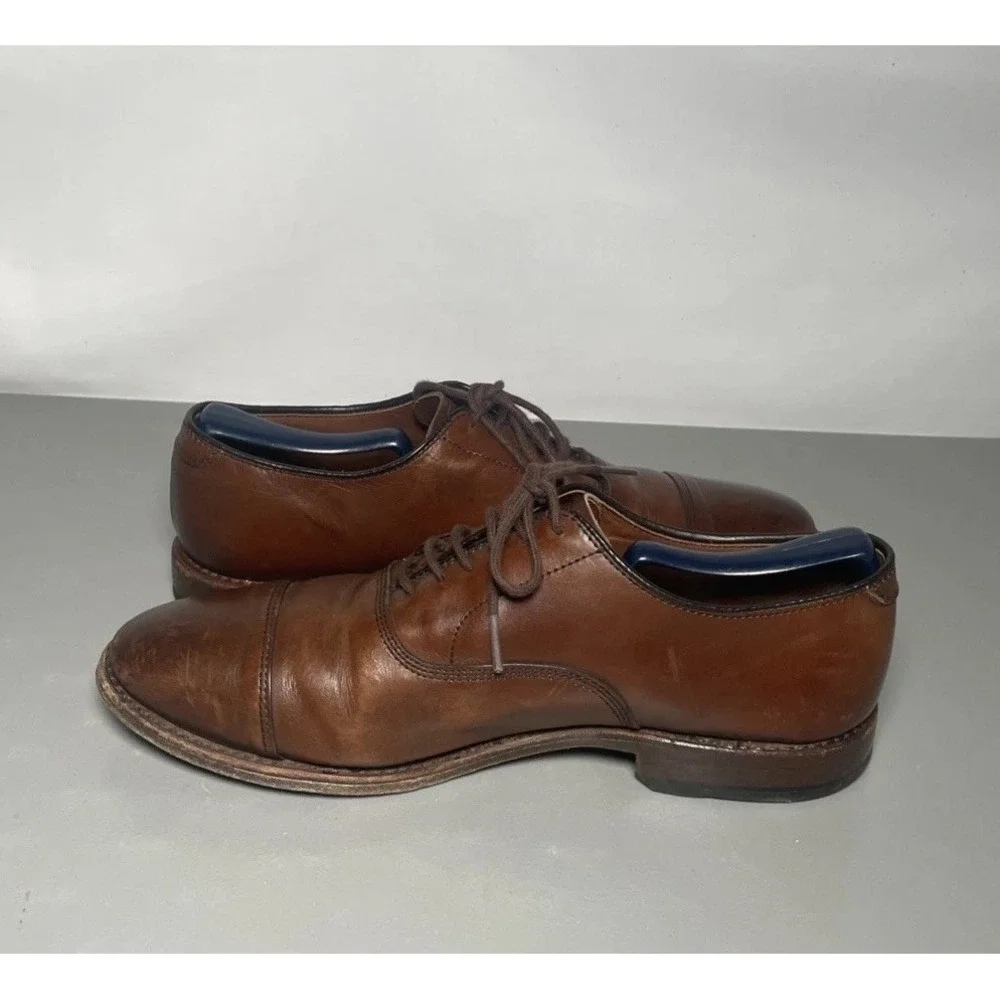Allen Edmonds Park Avenue Dress Shoes Men's Brown Cap-Toe Oxfords Size 9 D
